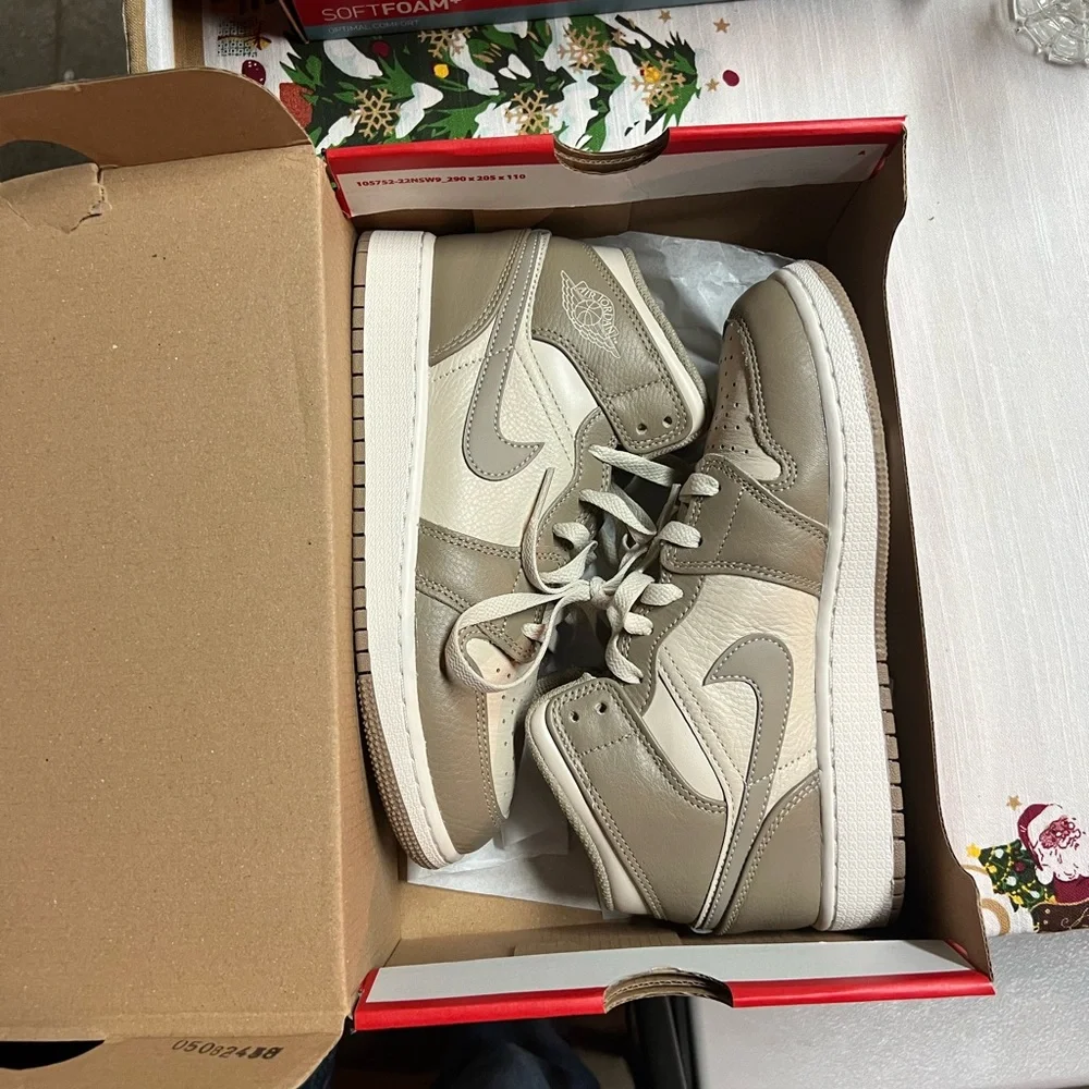 Jordan Boy Tan and Cream High-Top Sneakers - Picture 1 of 5